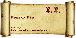 Meszko Mia névjegykártya